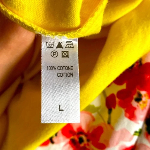 Yamamay short sleeve yellow summer time shirt size L - Picture 9 of 9